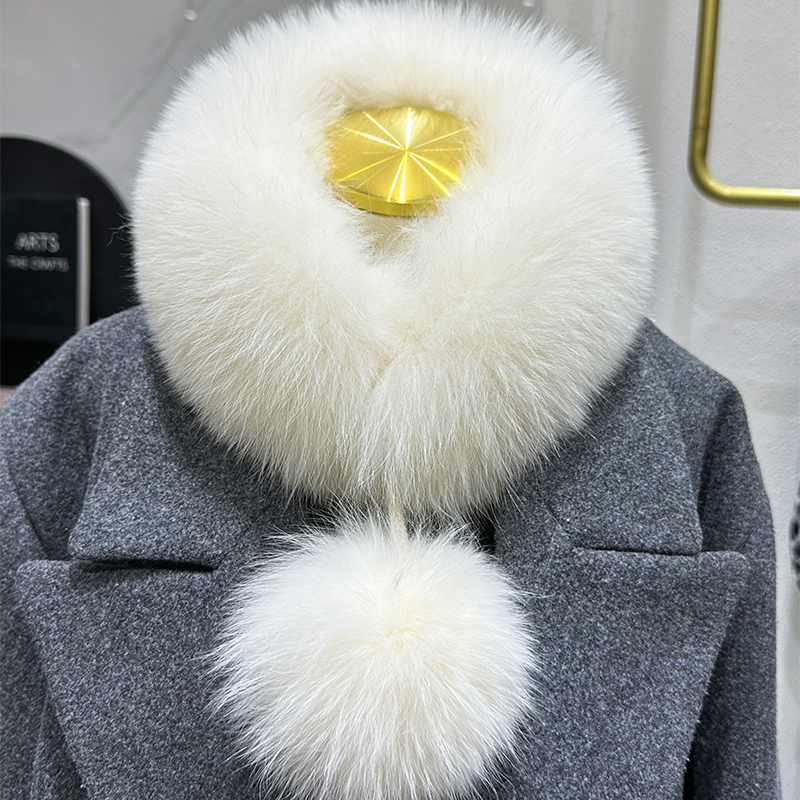 秋冬季毛毛围巾围脖简约气质保暖