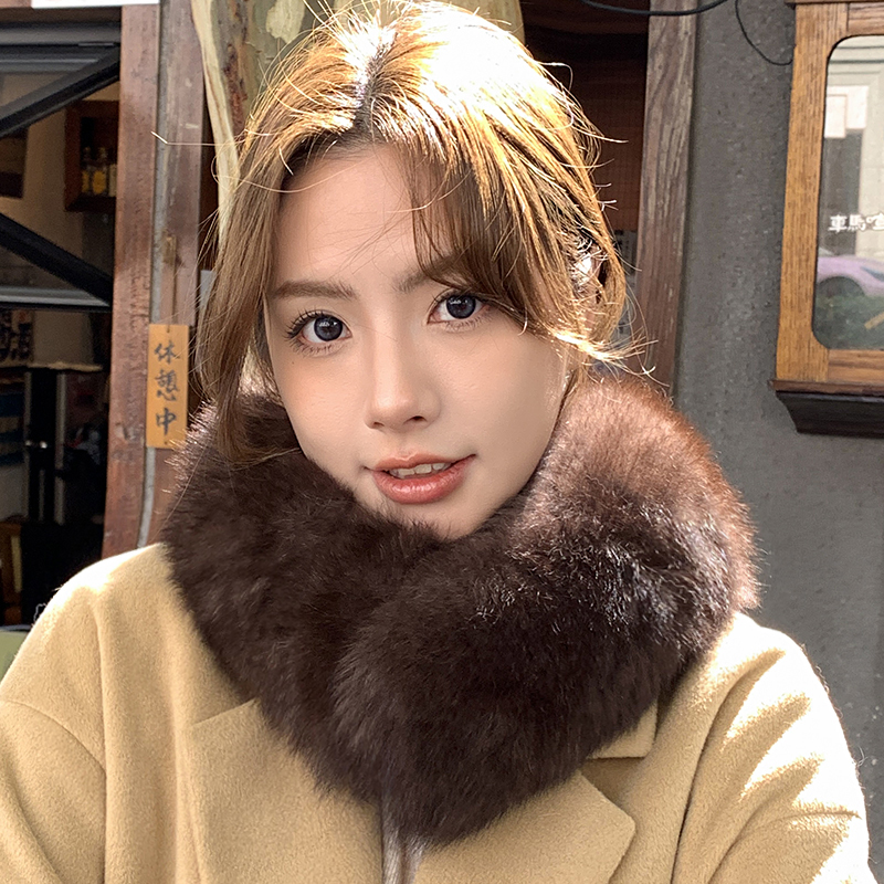 加厚保暖狐狸毛围巾护颈围脖毛领