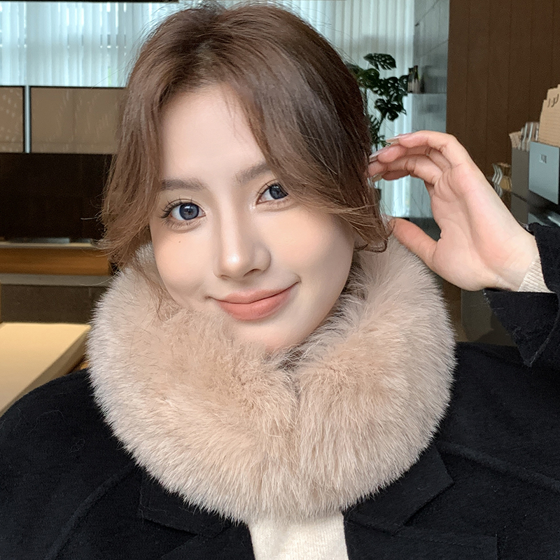 韩国真狐狸毛围巾秋冬季简约围脖