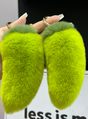 可爱獭兔毛小辣椒绿色汽车钥匙扣挂件diy毛绒公仔玩偶书包包挂饰