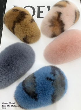 韩国ins真獭兔毛发夹超大可爱毛绒发卡皮草毛毛刘海bb卡网红夹子