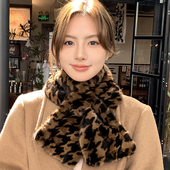 水貂毛围巾整貂双面天鹅绒秋冬加厚百搭皮草围巾女士保暖貂皮围脖