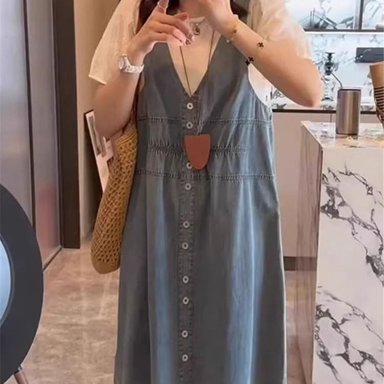 连衣裙宽松显瘦遮肚气质裙子
