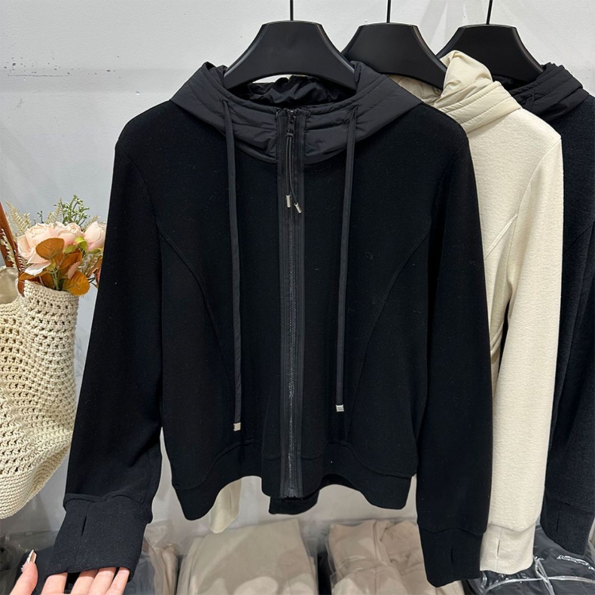 拉链开衫短外套小个子加厚上衣