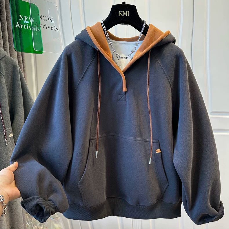 卫衣秋冬季遮肉显瘦休闲帽衫