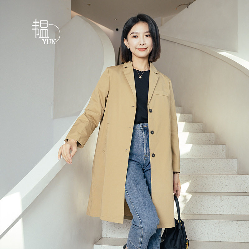YUN韫衬衫女士中长款宽松慵懒衬衫