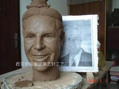 兵马俑工厂定制真人像 可做全身和半身 款式有将军文官武官甲士等