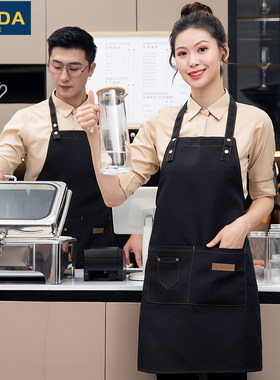 围裙定制logo印字订做专用餐饮背带网红款防水家用厨房工作服围腰