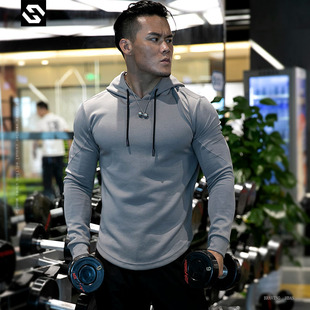 秋冬加绒卫衣男连帽长袖休闲宽松健身运动跑步潮流套头衫上衣外套