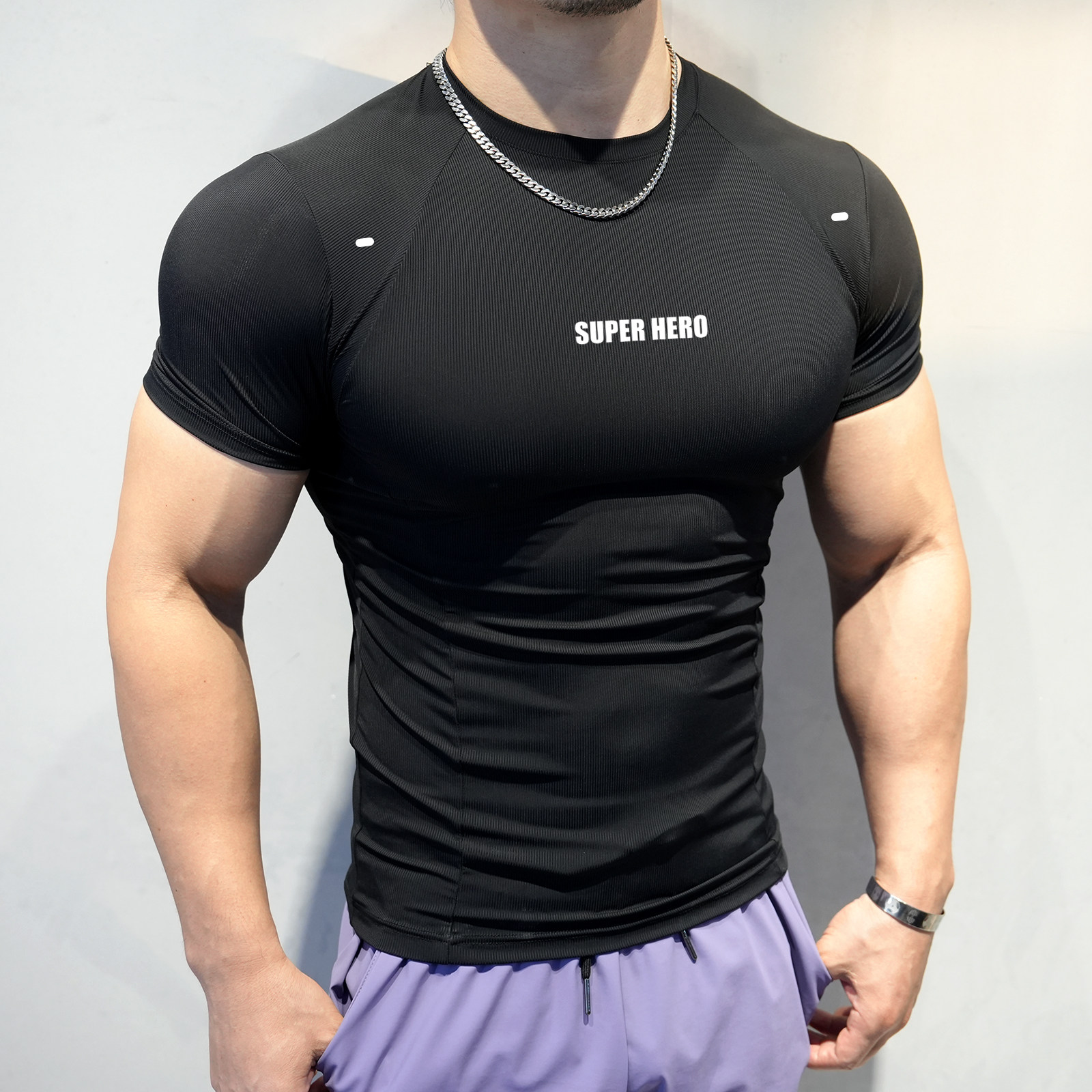 男士2026健身衣服紧身衣高弹速干吸汗透气薄显身材收腰紧身显肌