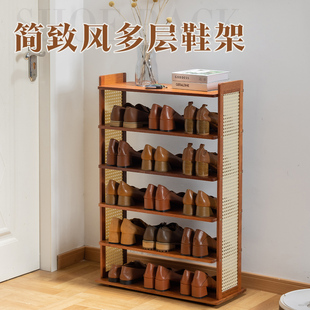 实木多层鞋架家用入户玄关鞋柜门口不占空间换鞋架阳台盆栽置物架
