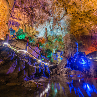 山洞酒店溶洞餐厅饭店人造钟乳石直塑GRC水泥雕刻造景装修室内外