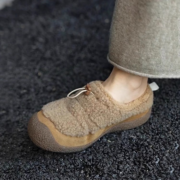厚底棉鞋女秋冬外穿包头毛毛拖鞋