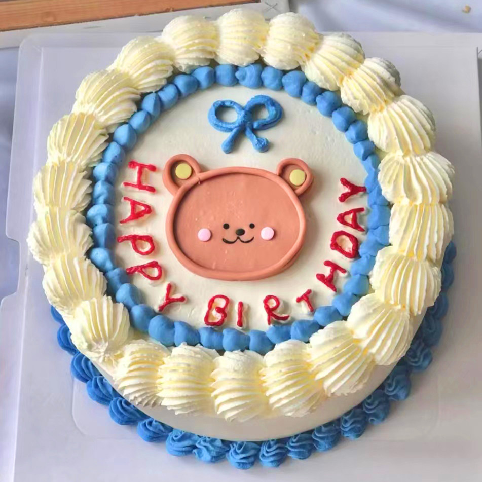 生日氛围感装饰仿真蛋糕 法式复古设计手工 DIY 制品白色奶油摆件