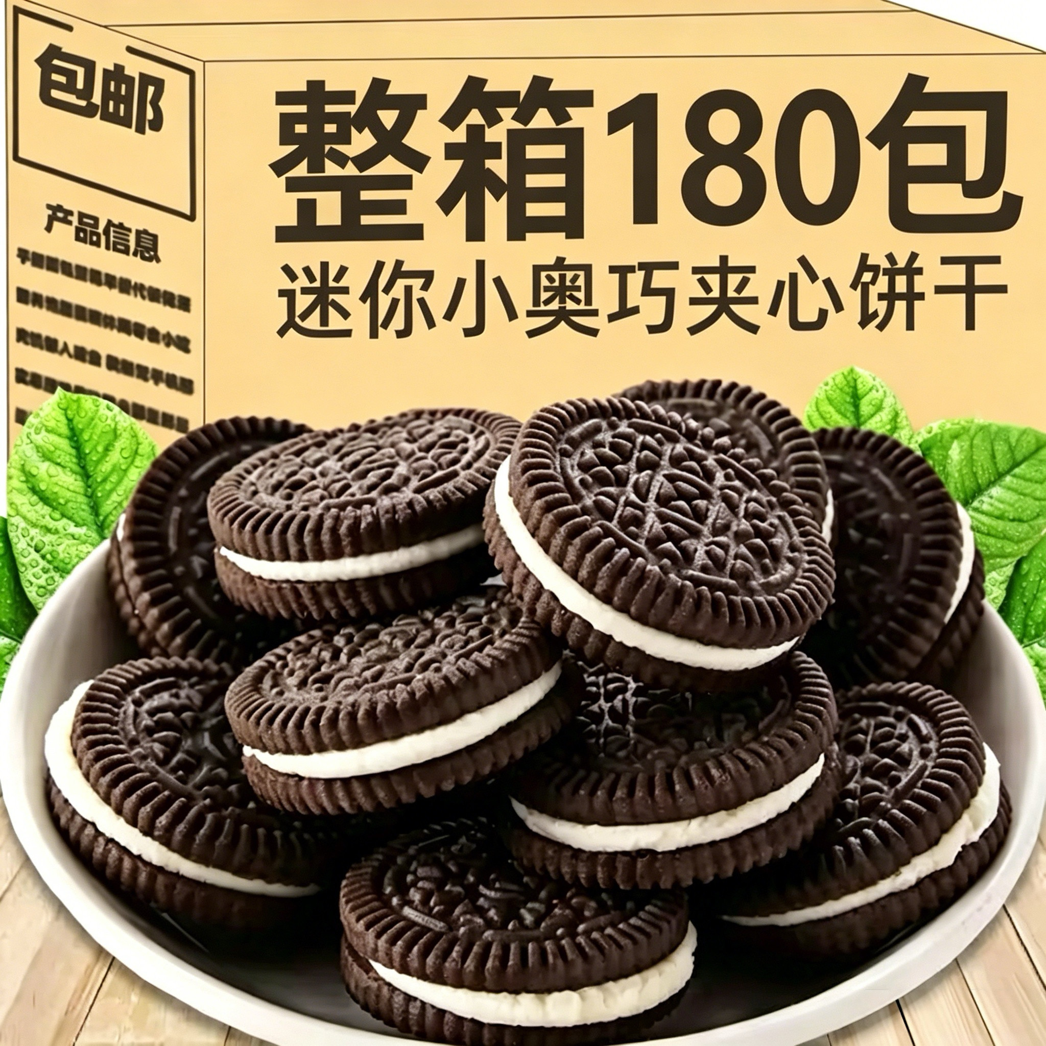 迷你小奥巧夹心饼干袋装整箱巧克力夹心饼干休闲解馋下午茶零食