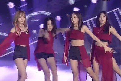 爵士舞舞台酒红色雪纺