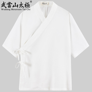 武当山太极服里衣内搭汉服交领打底衫练功服中衣男女款长袖短袖款