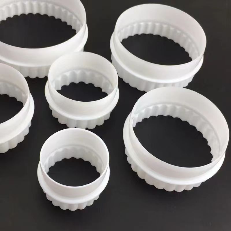 6pcs圆形齿口/平口塑料饼干模 水果切 翻糖蛋糕工具蛋糕模