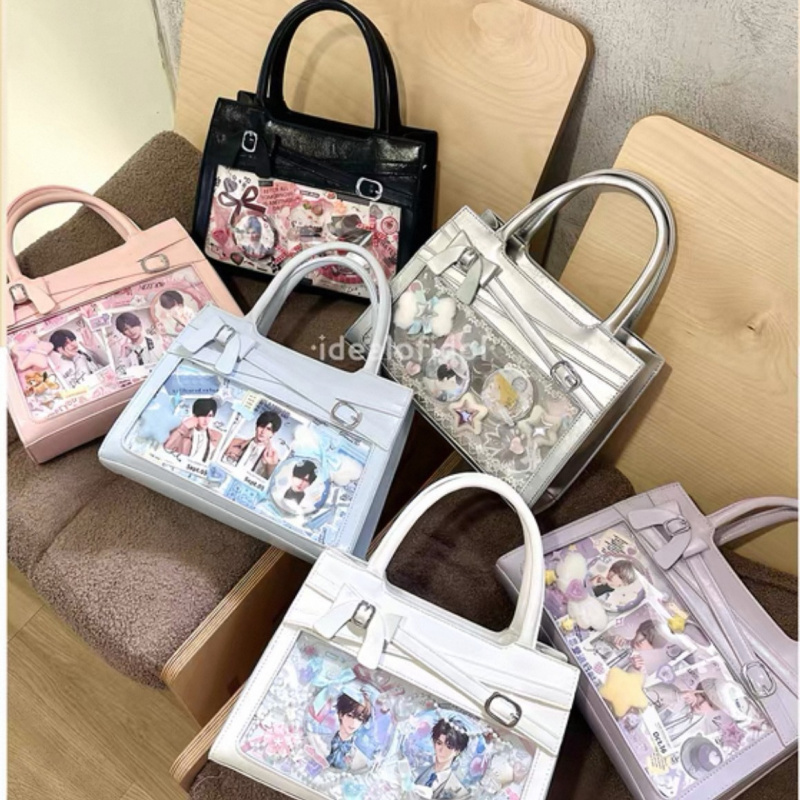 原创百搭甜美日系斜挎吧唧透明小