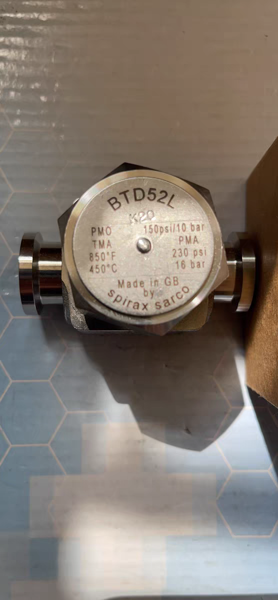 药厂用英国斯派莎克spirax热精力疏水阀BTD52L，1/2寸，卡盘25。
