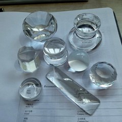 水晶透明玻璃拉手门把手圆形半球长条装饰面包橱柜柜子推拉门定制