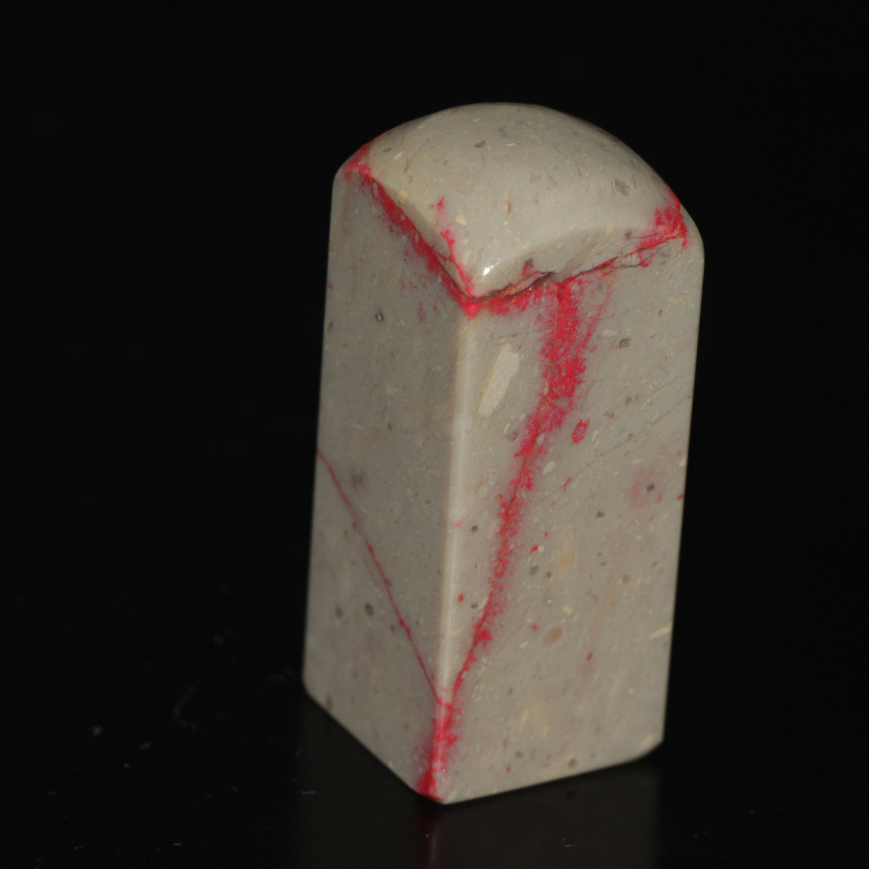 朱砂天然鸡血石2.1cm印章昌化老坑软刚钨钢刀机器篆刻料血多鲜艳