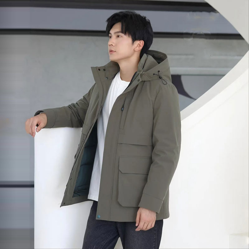 活里活面羽绒服九半成品男士冬季新款中老年可拆卸内胆派克服衣壳