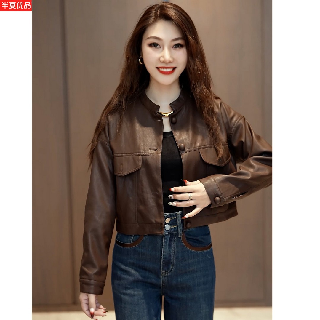 短款2025新款复古皮衣女时尚洋气