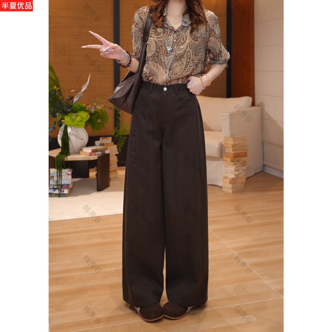 高腰阔腿裤女2026秋季新款流行爆款咖色显瘦宽松垂感百搭休闲裤