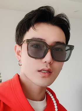 韩版墨镜方形新款深绿色大脸显瘦