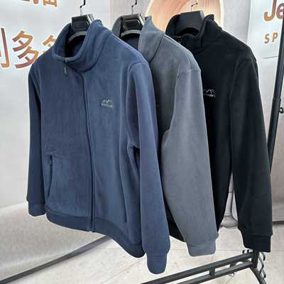 秋冬新款加厚摇粒绒升级版奥利绒拉链开衫男款加厚外套夹克