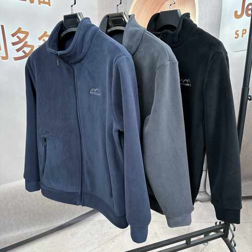 秋冬新款加厚摇粒绒升级版奥利绒拉链开衫男款加厚外套夹克