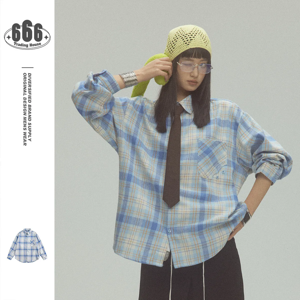 BTBDBTE美式复古休闲长袖衬衫