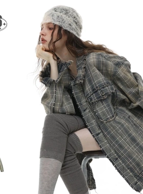 Cannotsurpass美式复古重磅做旧毛边工装夹克男女潮牌牛仔外套W35