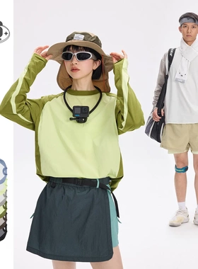 Shibuya Element潮流休闲宽松纯棉长袖T恤男女运动骑行上衣OW5232