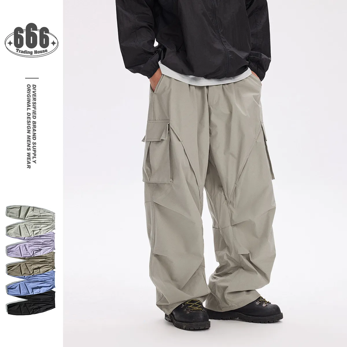 Shibuya Element春夏户外机能风休闲工装裤男女阔腿宽松长裤P5281