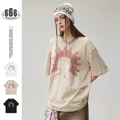 ANSWER ME潮牌夏季短袖T恤男女同款休闲圆领趣味印花纯棉半袖T210