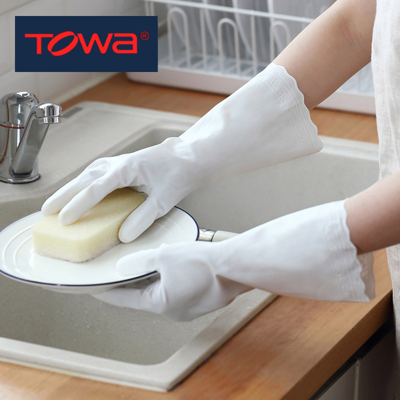 日本进口夏季厨房家务清洁打扫卫生洗衣洗碗洗菜手套防水防油耐用