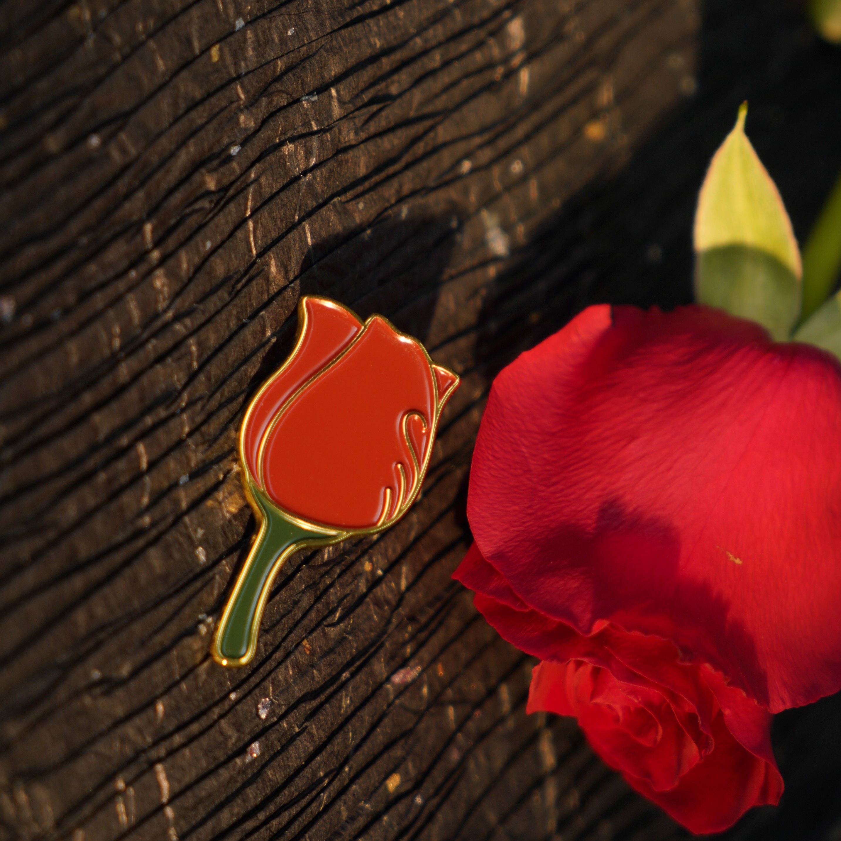 教父玫瑰花金属胸针