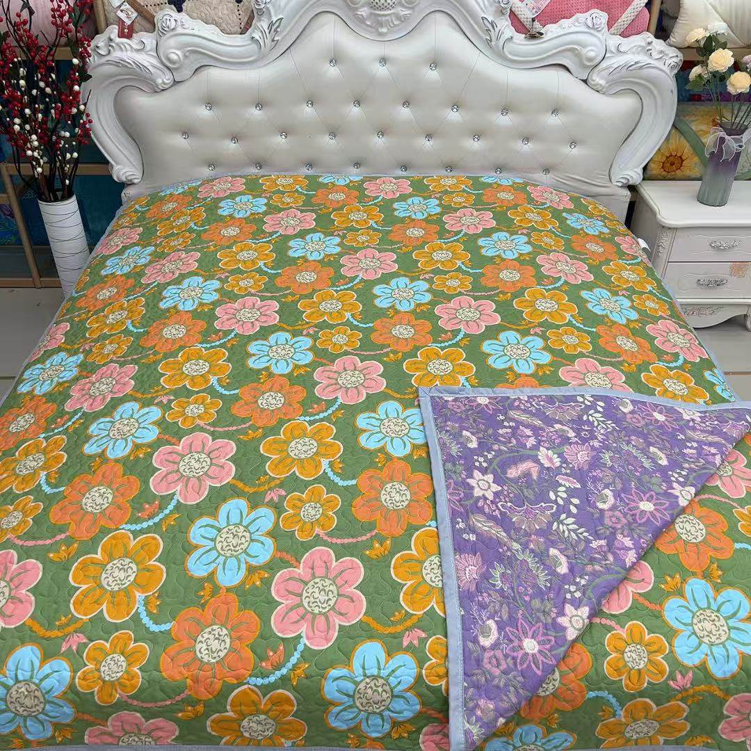 新款高档床盖AB版三层夹棉两面可用四季通用防滑榻榻米床单炕盖,床上用品,床盖,淘宝优惠券,粉丝福利购,淘宝优惠卷