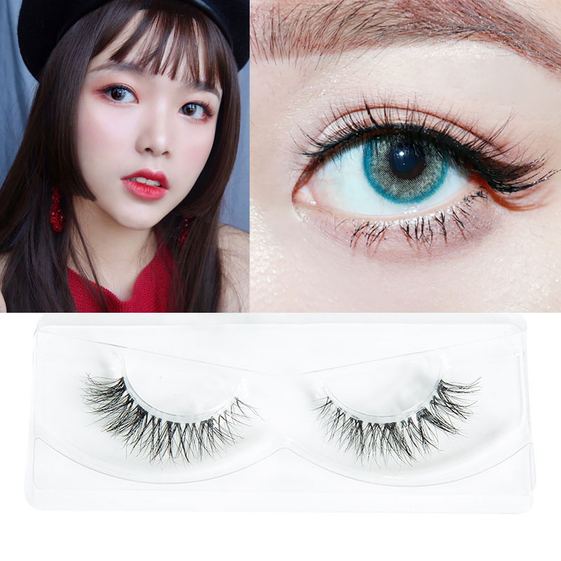 miusi水貂毛假睫毛凌乱欧美风