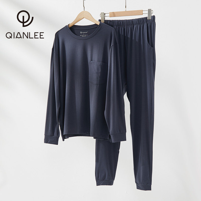 莫代尔棉男士睡衣男春秋家居服套装男生居家服宽松运动可外穿薄款