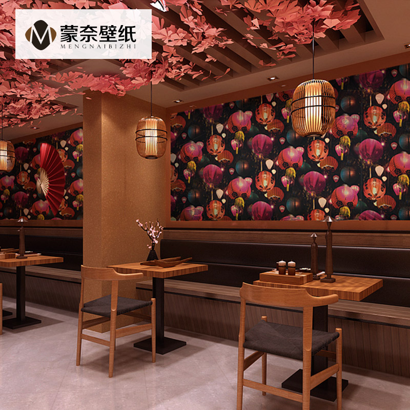 中式壁纸日式和风主题饭店背景墙