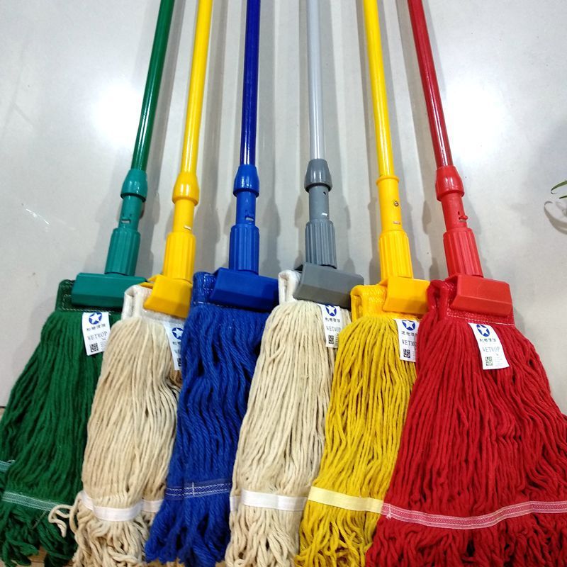 拖把棉线打蜡除尘多色医院分类老虎夹韩式美式替换布头配件加长杆