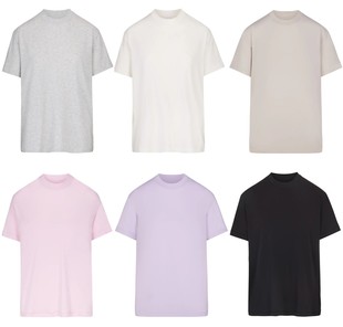 SKIMS 卡戴珊同款BOYFRIEND男友纯色宽松休闲圆领短袖T恤