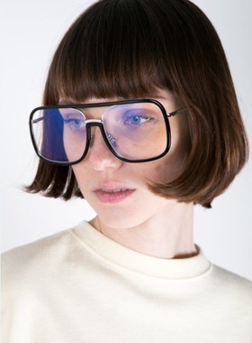 Frankie Shop欧美小众Square Aviator飞行员眼镜框架廓形复古男女