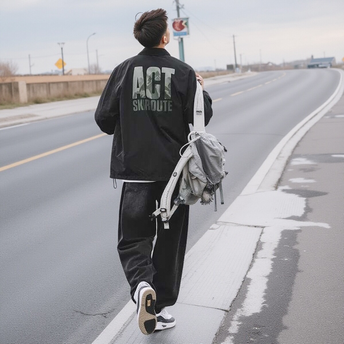 美式复古简约夹克翻领百搭潮流