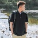 复古简约短袖 新款 潮宽松设计感休闲T恤上衣 男夏季 日系纯色POLO衫