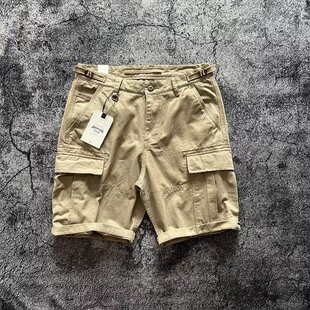 美式复古直筒宽松工装短裤多口袋夏季设计感余文乐同款休闲五分裤