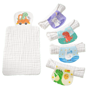 男童垫背巾宝宝隔汗巾幼儿园吸汗巾儿童绣名字婴儿止汗巾纯棉a类